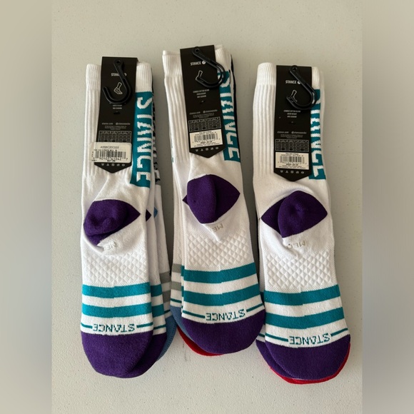 9 Pairs - Stance Casual Mid Cushioned Cotton Blend Crew Height Socks - Picture 3 of 4